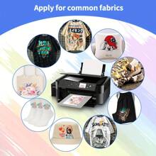 10 张 DTF 转印膜纸 A4（8.3 英寸 X 11.7 英寸）双面哑光透明预处理纸，PET 热转印纸，适用于爱普生喷墨打印机 DTG 打印机 DYI 直接打印在 T 恤纺织品、学校用品、返校