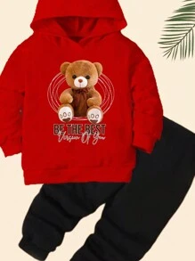 Conjunto Moletom Menino Urso the Best Infantil Blusa e Calça Kids Flanelado Inverno