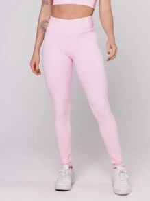 Women's Basic Gym Polyamide Fitness Leggings Navy Blue And Gray Intense Lot Fitness Collection - Baby Pink - View 1