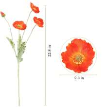 1/3/5/6支装，59厘米仿真罂粟花，每枝4朵，简约现代风格，可弯曲且不褪色 - 适合DIY花墙、场景装饰、客厅/卧室花瓶插花、婚礼、派对、桌面装饰。也适合秋冬季装饰、家居、厨房、婚礼、餐桌、中心摆件、办公室、花园、户外等场合。 - 夕陽紅 - 查看 4
