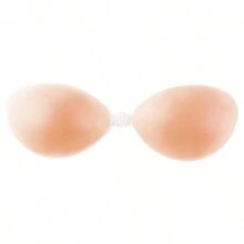 2 piezas Sujetadores de silicona reutilizables, sin tirantes e invisibles para mujeres