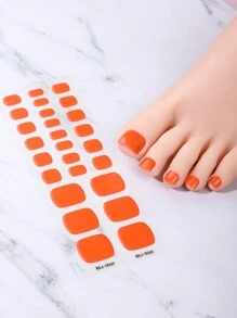 Beauty Sticker 26 件半固化凝胶指甲贴纸，纯红色自粘式全脚指甲贴，适合春季和夏季女士 DIY 美甲