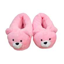 Pantuflas de oso para niños (unitalla 18 - 22.5) calzado de interiores para el hogar, divertido diseño, ideal regalo para niños - Rosa - Ver 1