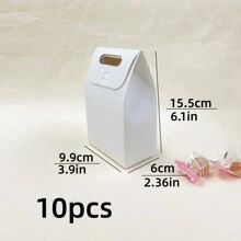 10 件纸质礼品袋、纸质糖果盒，适用于婚礼派对糖果、糕点盒、购物和零售、饼干袋、学校用品、食品袋、食品盒，用于糖果、巧克力、饼干等