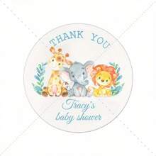 UNICCUT Customized Jungle Animal Stickers, Gift Packaging Stickers - Multicolor - View 9