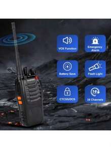 Kit 2 Walk Talk Radio Communicator Baofeng 777s With 16 Channels 12Km Range - Black - View 6