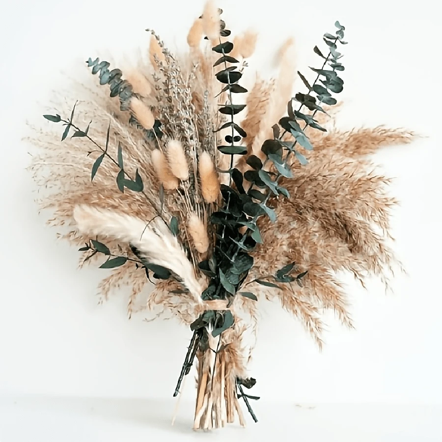 96PCS Boho Chic Dried Flower Bouquet - Pampas Grass, Lavender & Eucalyptus Combo For Home Decor | Perfect For Christmas, Valentine's, Mother's Day, Graduation, Father's Day Gifts Birthday,Fall Decor,Autumn - Army Green - View 1