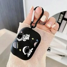 1 件太空主题 TPU 耳机盒，带登山扣，适用于 1/2/3/Pro/Pro2，耐用防震保护套，适合所有年龄段的理想礼物