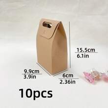 10 件纸质礼品袋、纸质糖果盒，适用于婚礼派对糖果、糕点盒、购物和零售、饼干袋、学校用品、食品袋、食品盒，用于糖果、巧克力、饼干等