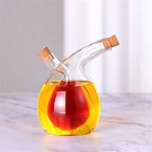 1 pieza Aceitera multiusos de aceite de oliva, dispensador de vidrio para aceite y vinagre, dispensador hermético de condimentos de cocina, apto para cocinar, hornear, ensaladas, a la parrilla, utensilios de cocina