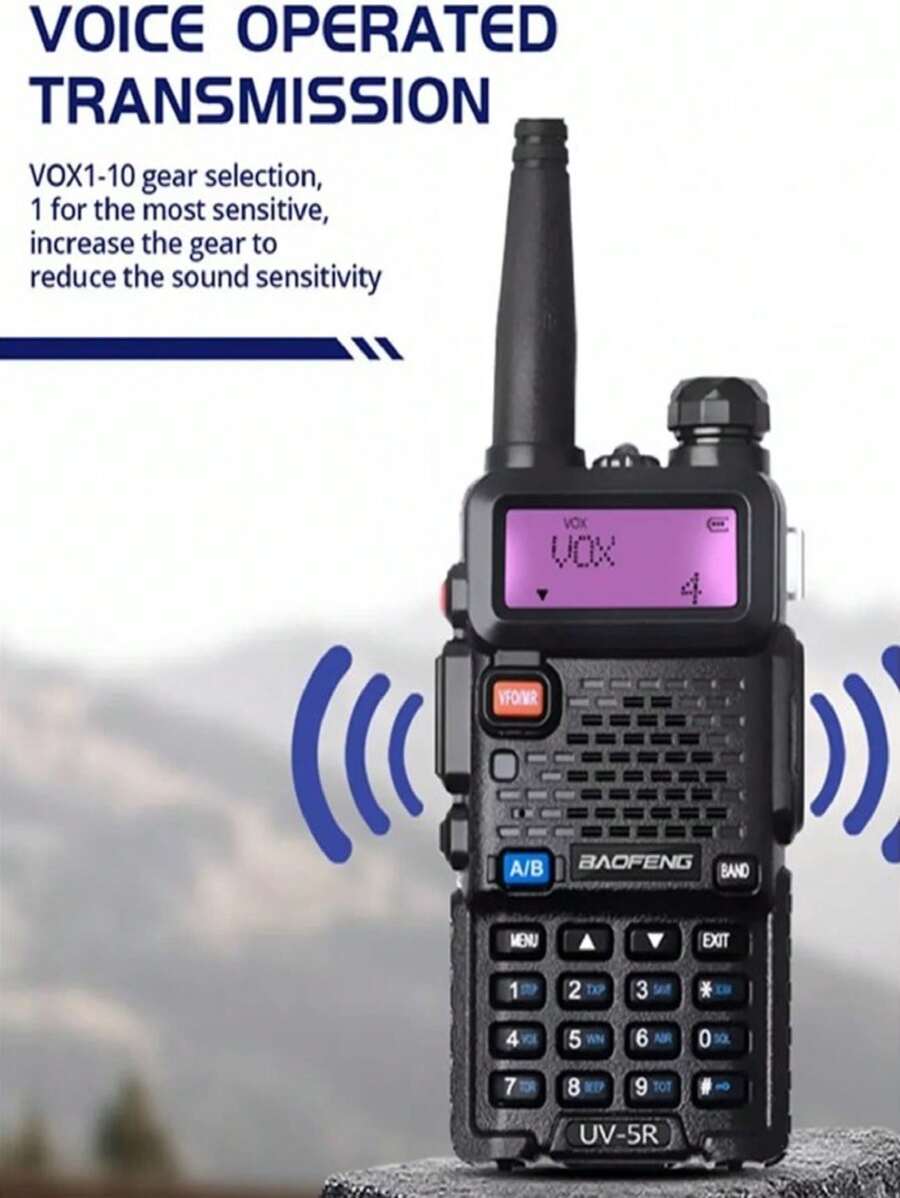 Original Baofeng UV-5R 5W Dual Band Ht Radio Communicator - 黑色 - 查看 1