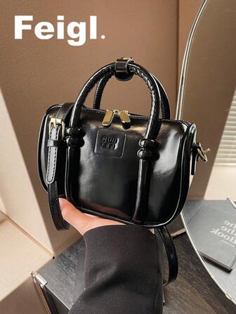 新款 2025 复古拼色女士单肩包、邮差包、方形迷你包、保龄球包、百搭手提包、斜挎包