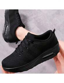 Tenis deportivo para mujer transpirable varios colores gym Ligero cómodo para dama Plataforma con válvula de aire, slip on, de meter, con burbuja STEP 45759-66 - Gris Oscuro - Ver 4