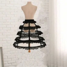 女童洛丽塔镂空荷叶蕾丝鸟笼鱼骨裙角色扮演连衣裙衬裙新娘婚纱内衬