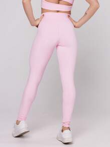 Women's Basic Gym Polyamide Fitness Leggings Navy Blue And Gray Intense Lot Fitness Collection - Baby Pink - View 2