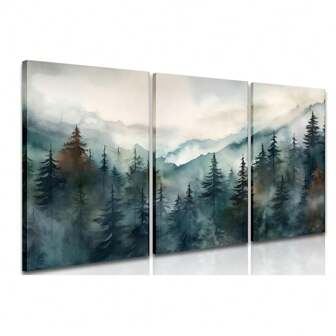 3 件无框帆布海报、山景画、帆布墙艺术、艺术品壁画，可作为礼物、卧室、办公室、客厅、咖啡厅、酒吧、家居和宿舍装饰