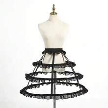 女童洛丽塔镂空荷叶蕾丝鸟笼鱼骨裙角色扮演连衣裙衬裙新娘婚纱内衬