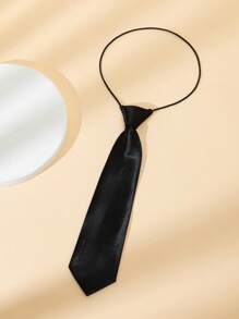 时尚纯色儿童领带，男孩女孩简约预系领带，适合派对、表演、学生制服