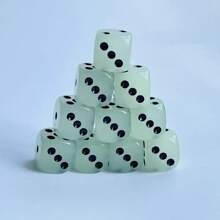 100 个/套 14 毫米/0.55 英寸或 16 毫米/0.63 英寸夜光黑点骰子，高品质骰子，适用于俱乐部派对、棋盘游戏、酒吧、游戏礼物、万圣节、圣诞节 - 彩色 - 查看 3