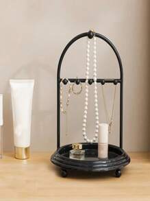 Multi-Tier Vertical Plastic Jewelry Display Stand For Necklaces & Pendants - 3D Organizer Box, Lightweight Store Showcase Or Home Storage Solution