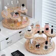 1pc Wooden Perfume Display Rack, Desktop Makeup Perfume Powder Compact Storage Organizer, Cosmetics Display Stand, For Jewelry, Makeup, Perfume, Toys, Dolls, Decorations, For Holiday Beach, Bathroom Collection, Bedroom Collection, Large Capacity - Multicolor - View 6