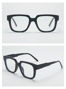1pc Men Square Large Frame Minimalist Fashion Non-Prescription Glasses (Suitable For Watching TV, Using Computer, Daily Use)