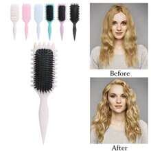 发刷，2025 最新款野猪鬃毛发刷造型刷，卷发定型刷，女士卷发造型和定型刷 - 彩色 - 查看 4
