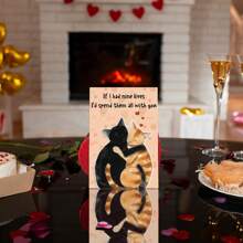 1 件猫情人节卡片，有趣的情人节礼物，适合他/她，可爱的周年纪念卡片和礼物，适合男女，可爱的情人节卡片礼物，适合丈夫/妻子/男朋友/女朋友 - 彩色 - 查看 2