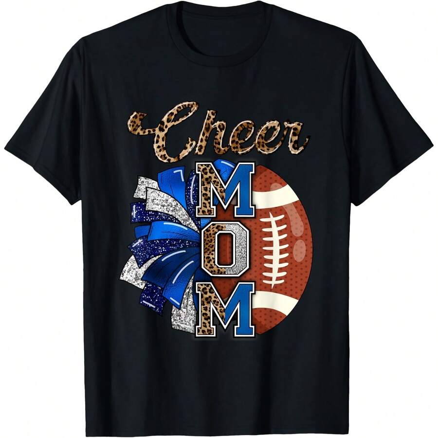 Cheer Mom Pom Pom Football T-Shirt