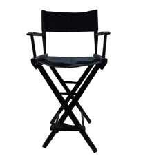 Silla Alta Director Portatil Maquillar Plegable Maquillaje - Negro - Ver 3