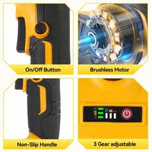 ONEVAN Amoladora angular eléctrica inalámbrica sin escobillas, 2000W, 125mm, herramienta eléctrica de pulido DIY de 6 velocidades - Enchufe EU Tipo C(220-240V) - Ver 8