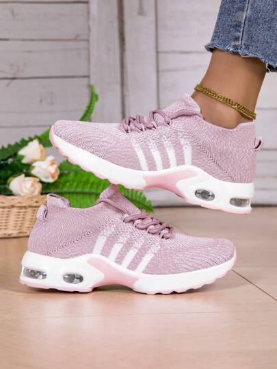 超柔软缓冲运动鞋，时尚一脚蹬跑步鞋 - 透气面料，PU 缓冲鞋底，舒适贴合，轻质网眼鞋面适合所有季节，拥有枕头般的舒适感、耐磨性、防滑牵引力 - 非常适合散步、锻炼和休闲穿着
