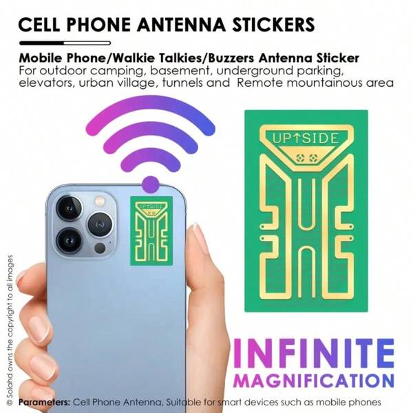 1/2/3 pièces Autocollants amplificateur de signal de téléphone portable en cuivre, amplificateur de signal portable pour les zones éloignées, le camping, les voyages - améliore le signal et la vitesse des données, sans batterie requise, compatible avec les appareils intelligents