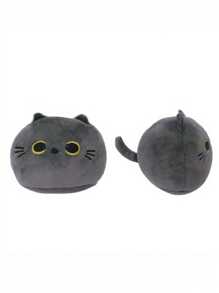 10 厘米/3.93 英寸黑猫枕头 - 柔软毛绒玩具 - 家猫 - 猫毛绒动物 - 可爱猫毛绒玩具 - 混合颜色 - 涤纶纤维，儿童生日节日礼物，家居装饰，背包装饰