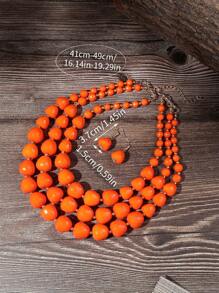 Handmade Multi-Layer Exaggerated Beaded Braided Bohemian Necklace, European And Style, Luxury Evening Party Holiday Jewelry For Women, Acrylic - Multicolor - View 2