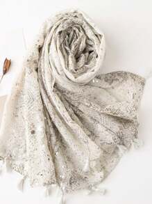 优雅沙滩配饰，女士轻盈围巾，印花鲜艳，时尚波西米亚风披肩，适合春夏穿着，大号雪纺沙滩巾，防晒连衣裙