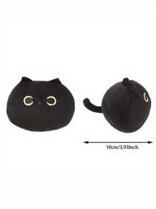 10 厘米/3.93 英寸黑猫枕头 - 柔软毛绒玩具 - 家猫 - 猫毛绒动物 - 可爱猫毛绒玩具 - 混合颜色 - 涤纶纤维，儿童生日节日礼物，家居装饰，背包装饰