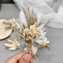 1/2/3/4/5/6/9/12Pcs Boho Dried Flower Bouquet Mini Wedding Handmade Dry Flowers Decor For Vase Crafts DIY Photo Boutonniere For Men Floral Plant Flower For Bridesmaid Child Gift Birthday Decor,Fall Decor,Autumn - Apricot - View 5