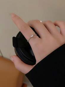 1枚/2枚镀金铜情侣心形戒指，女士戒指，女士礼物，订婚/结婚珠宝礼物，适合宴会、约会、舞会、派对、日常佩戴，开口可调节 - 金黃色 - 查看 16