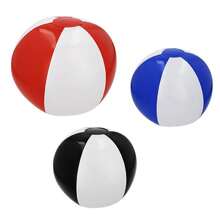 PromoClick 1 Piece Of Two-Tone Inflatable Ball, For The Beach Or Pool. For Playing In The Water, Large Inflatable Ball, Beach Ball. - Red and White - View 3