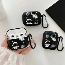 1 件太空主题 TPU 耳机盒，带登山扣，适用于 1/2/3/Pro/Pro2，耐用防震保护套，适合所有年龄段的理想礼物