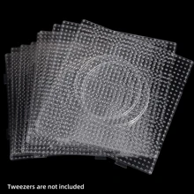 Pana-beads 1 pezzo/2 pezzi/9 pezzi Grandi piastre quadrate da 5mm per perline a fusione, piastre per perline Perler, in plastica trasparente, con pinzette per forniture di bricolage per bambini