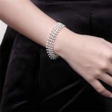 Elegantes 1 Stück 925 Silber 20 cm Skelett Armband Mode Frauen Charme Hochzeit Party Geschenk Schmuck