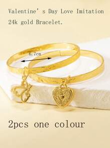 2 件儿童心形和蝴蝶心形手链 - 彩色 - 查看 16