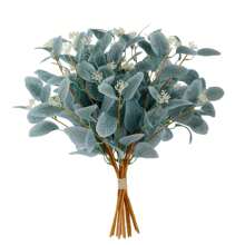 1 件/2 件/3 件人造桉树叶，假植物或用于婚礼装饰、情人节装饰、生日装饰、周年纪念装饰、家居装饰、桌面装饰、卧室和浴室房间装饰、书桌装饰、房间装饰用品、秋季装饰、秋季装饰、桌面装饰、花盆装饰、情人节、礼物 - 淺藍 - 查看 2