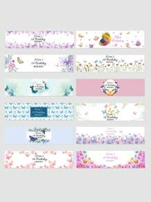 30 piezas de etiquetas personalizadas con mariposas para botellas, pegatinas de vinilo holográfico personalizadas para fiesta de cumpleaños - Multicolor - Ver 6