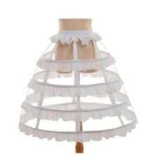 女童洛丽塔镂空荷叶蕾丝鸟笼鱼骨裙角色扮演连衣裙衬裙新娘婚纱内衬