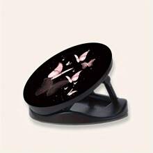 Fuchsia Butterfly Design Foldable Phone Stand - Easy To Use And Install, Foldable, Adjustable Angle, Practical, Fashion, , Suitable For All Phones, Compact And Portable