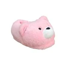 Pantuflas de oso para niños (unitalla 18 - 22.5) calzado de interiores para el hogar, divertido diseño, ideal regalo para niños - Rosa - Ver 4