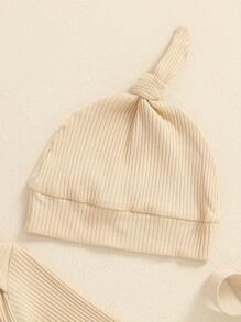 Newborn Baby Boys Girls Hospital Going Home Outfit Baby Shower Outfit For Grandma Grandpa Clothes Hand Picked For Earth By My Grandpa Grandma In Heaven Rib Knit Romper Jumpsuit Hat Set - 米色奶奶 - 查看 5